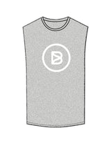 The Muscle Tank - Heather - Bond Fitness - Center Chest Round & Upper Back - Printed - White