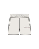 The Womens Sweat Shorts - Bone - Coastal Core - Left Leg - Tone on Tone