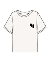 The Midweight Crop Tee - Ivory - Fit 4 Mom Carlsbad Encinitas - Left Chest & Back Stacked - Black
