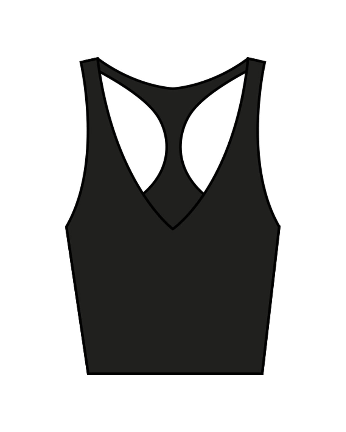 The Racer Tank - Black - Renew - Upper Back & Center Waist - White