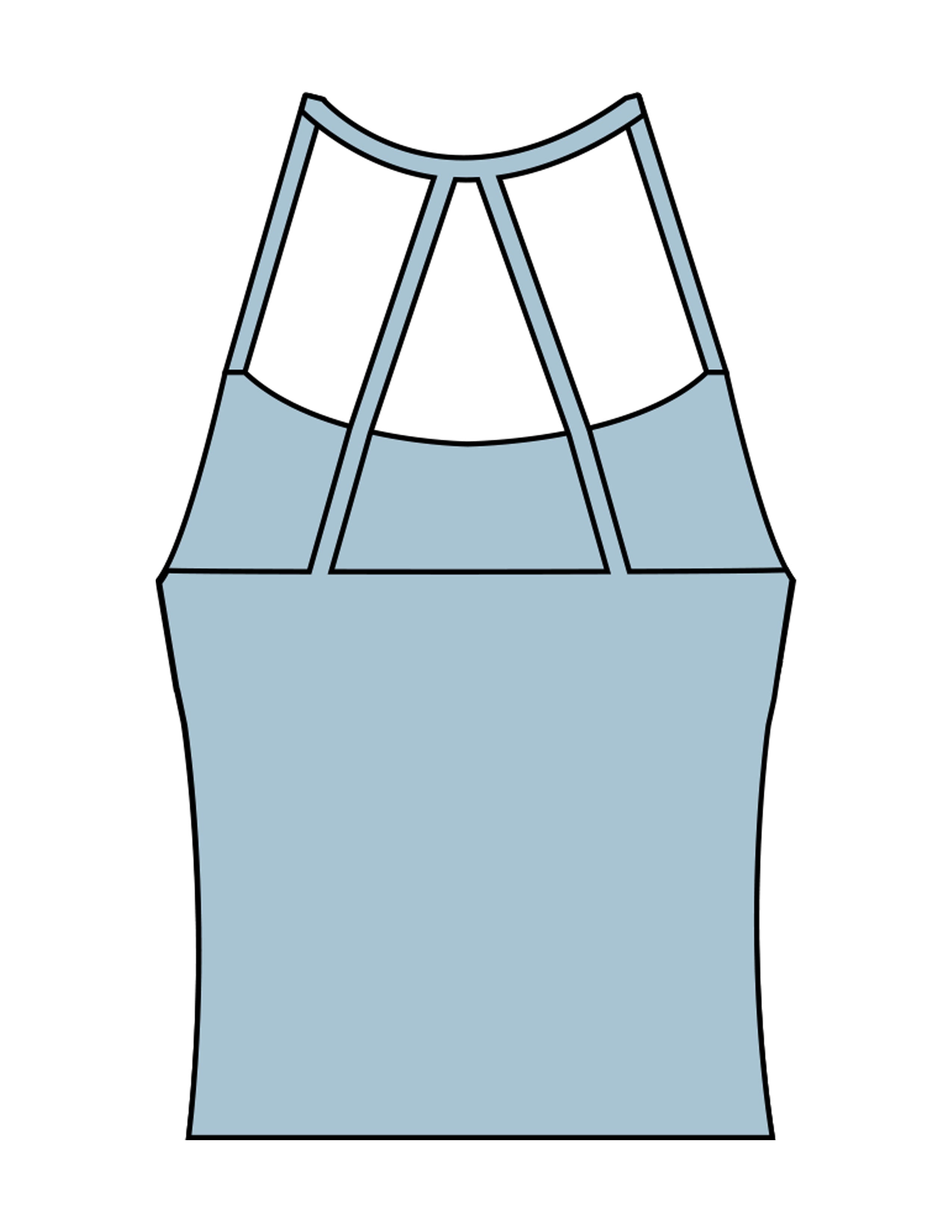 The Womens Sporty Tank - Blue - Movement Pilates Buffalo - Center Chest Stacked - Printed - White