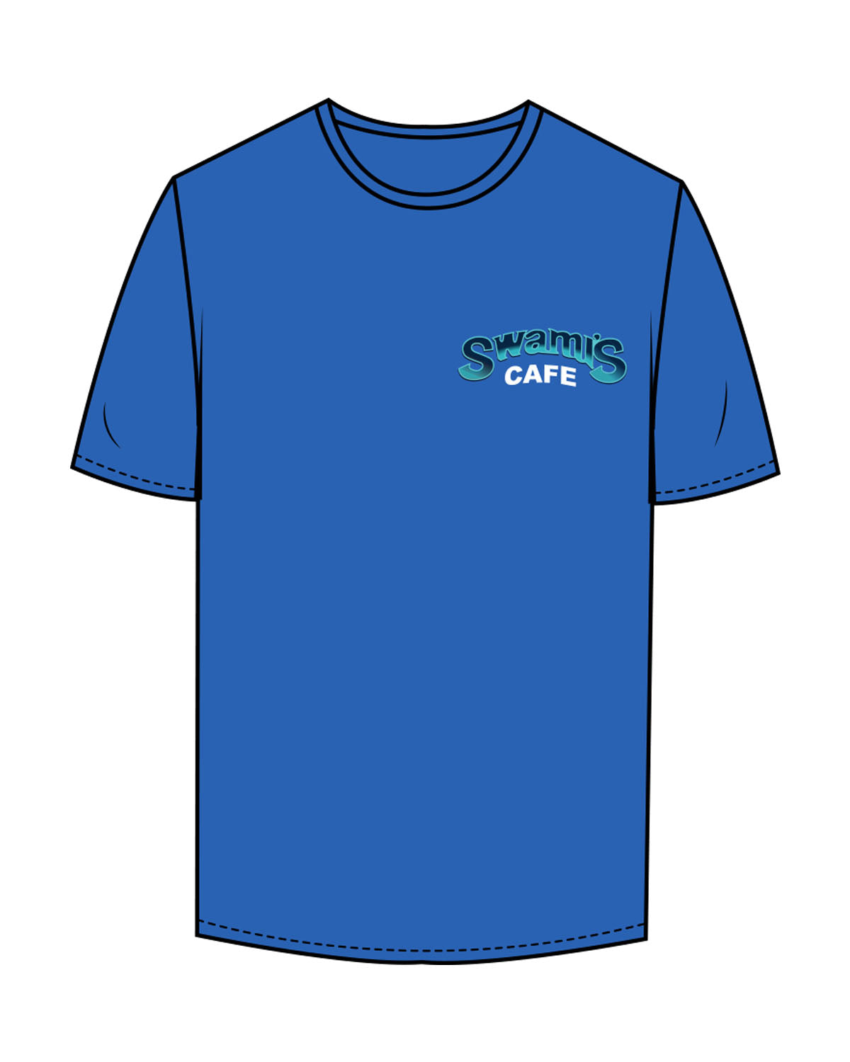 The Mens Tee - Royal - Swamis Core - Left Chest Stacked - Printed - Full Color
