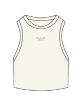 The Ribbed Crop Tank - Off White - Ritual Body - Center Chest Stacked - Embroidered - Brown