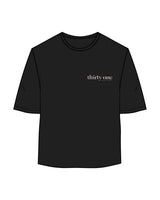 The Oversized Crop Tee - Black - 31Theraphy - Left Chest & Back Center Neckline - Bone