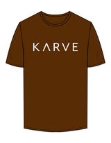 The Mens Tee - Chocolate - Karve - Center Chest - Printed - White