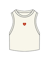 The Ribbed Crop Tank - Off White - M4Lagree - Center Chest Logo - Embroidered - Full Color