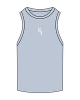 The Ribbed Full Length Tank - Powder - M4Lagree - Center Chest - Embroidered - White