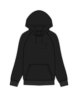 The Classic Hoodie - Black - PURE QUALITY - Left Chest & Back Center Stacked - Tone on Tone