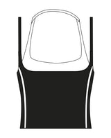 The Piped Tank - Black - Team Sculpted - Center Chest - Printed - White
