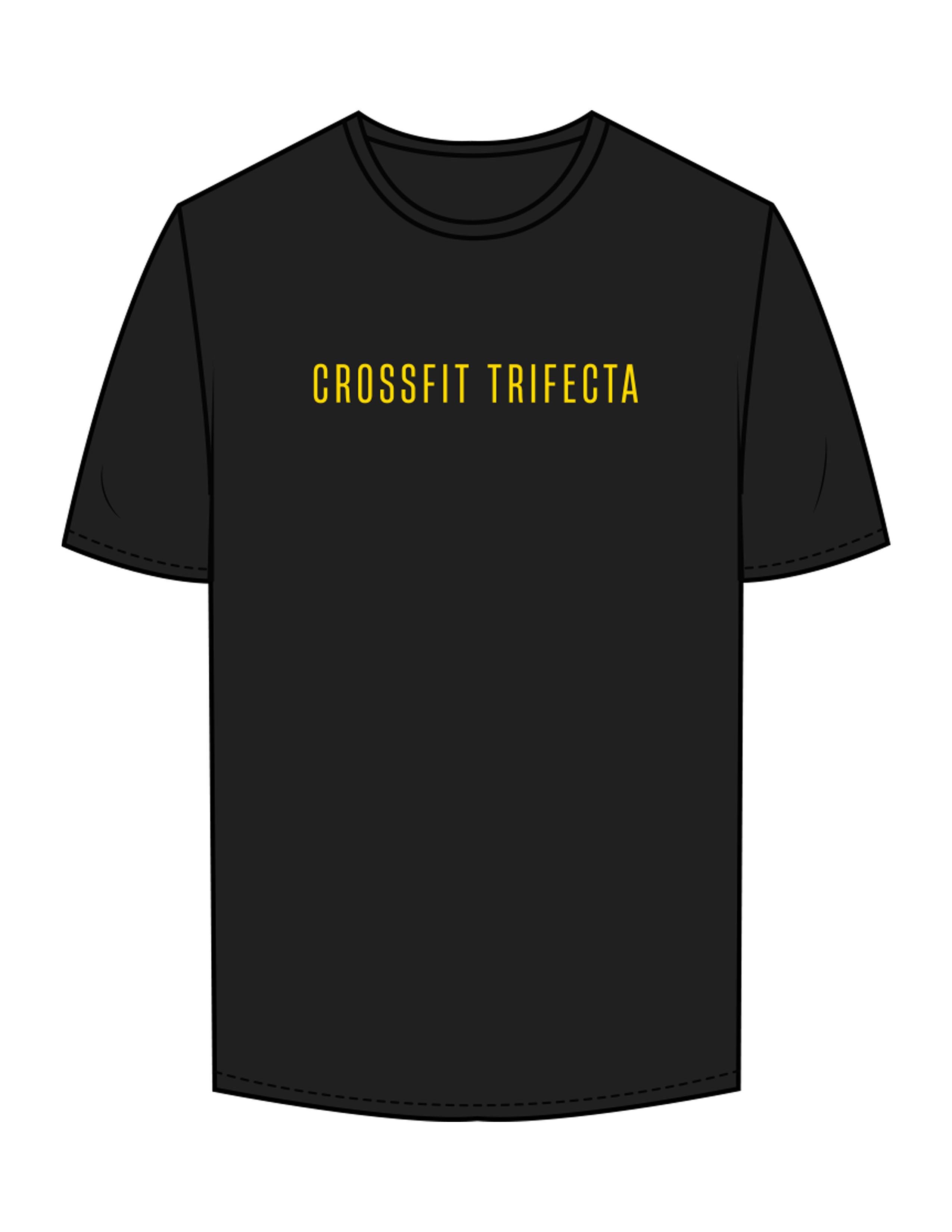 The Mens Tee - Black - Crossfit Trifecta - Center Chest & Full Back - Printed - Full Color