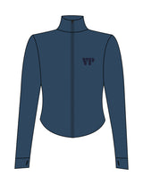 The 3/4 Crop Zip Jacket - Blue - Vintage Pour - Left Chest Initials "VP" - Printed - Navy