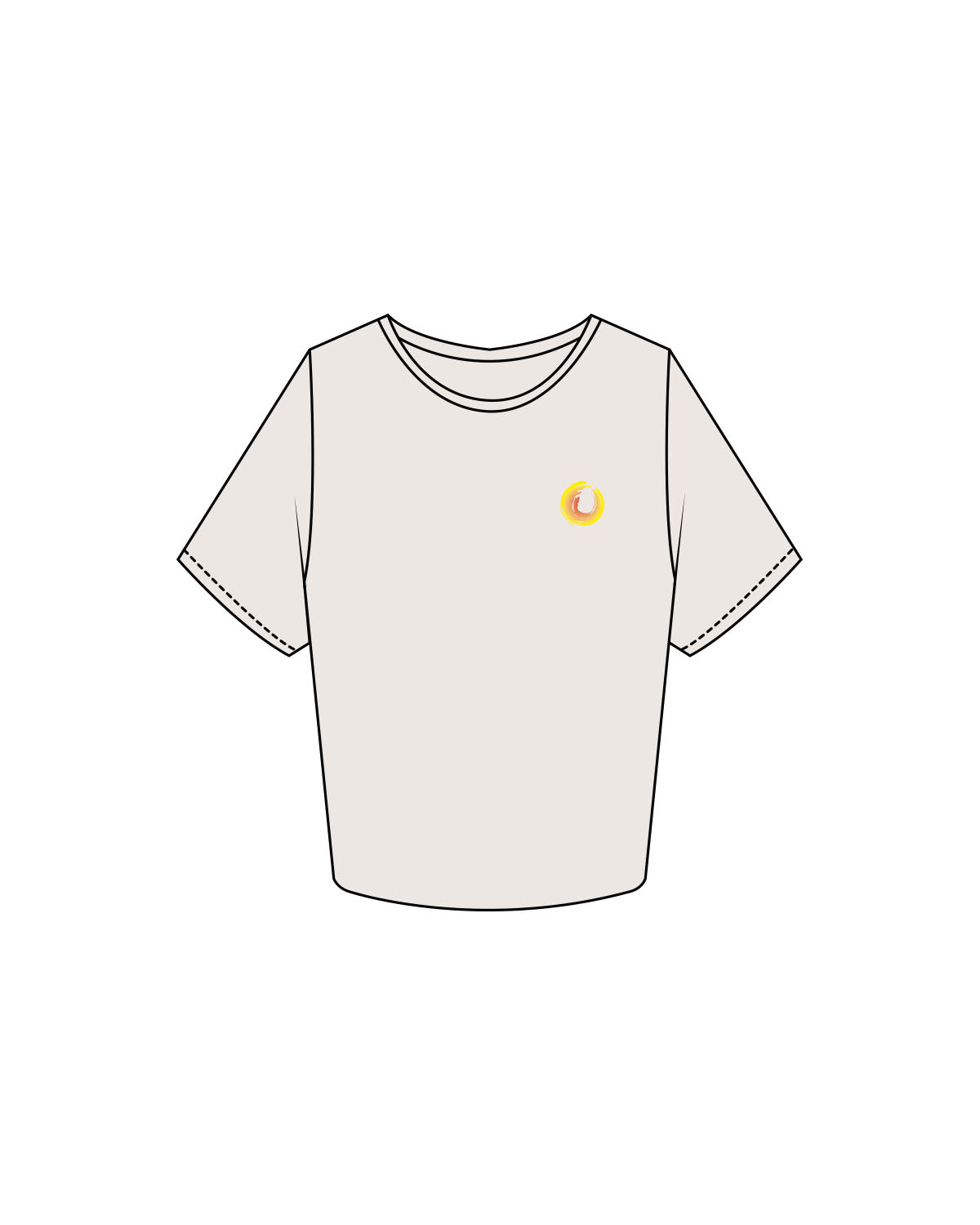 The Crop Tee - Bone - Scorch Fitness - Left Chest & Back Bottom Right - Embroidered - Full Color