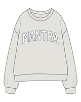 The Womens Crewneck - Washed Bone - Mantra - Center Chest - Printed - Full Color