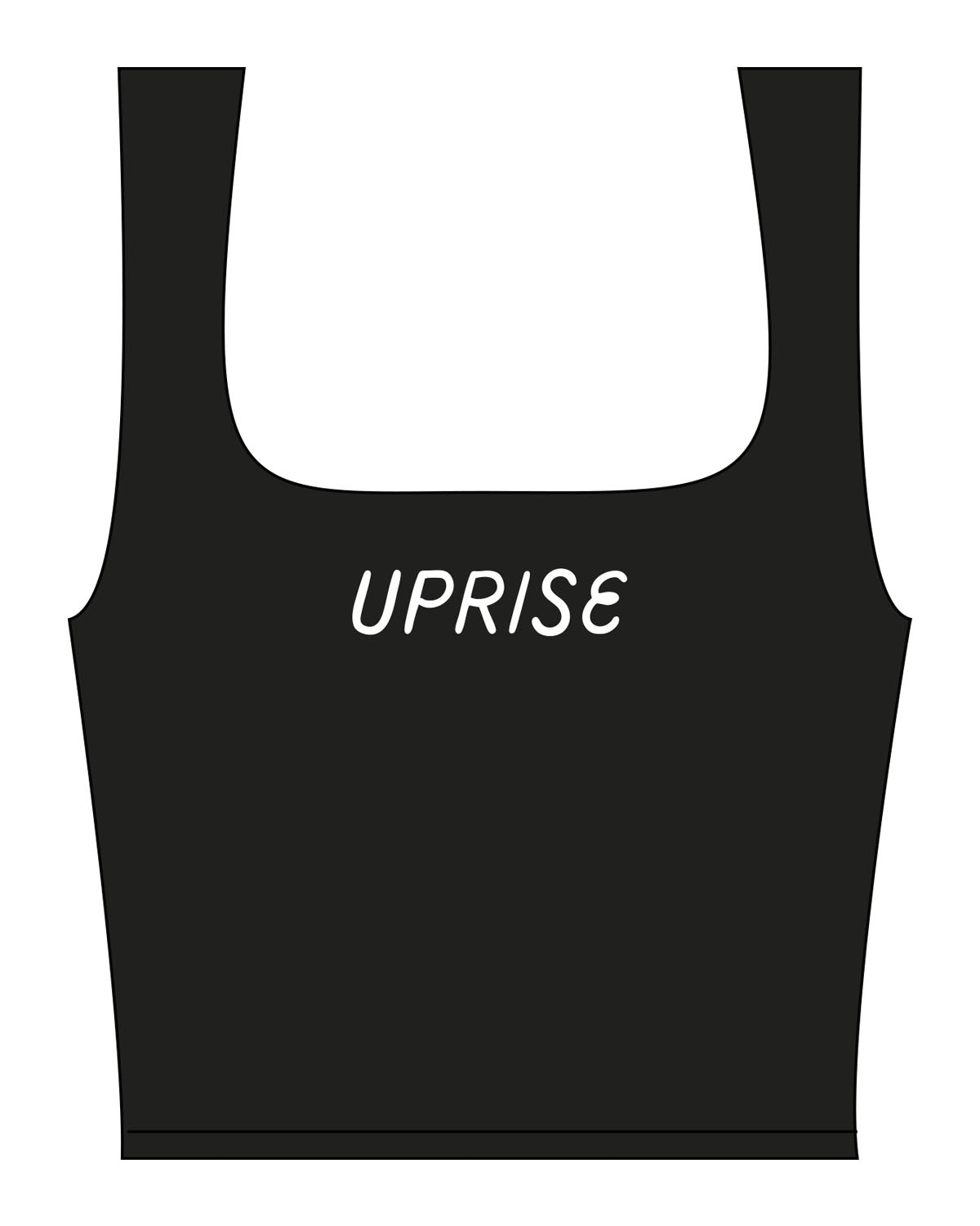 The Square Neck Tank - Black - Uprise Hot Yoga - Center Chest - Printed - White