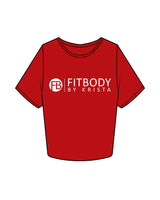 The Crop Tee - Red - Fitbody - Center Chest Stacked & Back Center - White