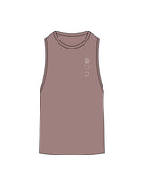 The Scoop Muscle Tank - Mauve - Core Crown Point - Left Chest Stacked & Back Vertical - Printed - White