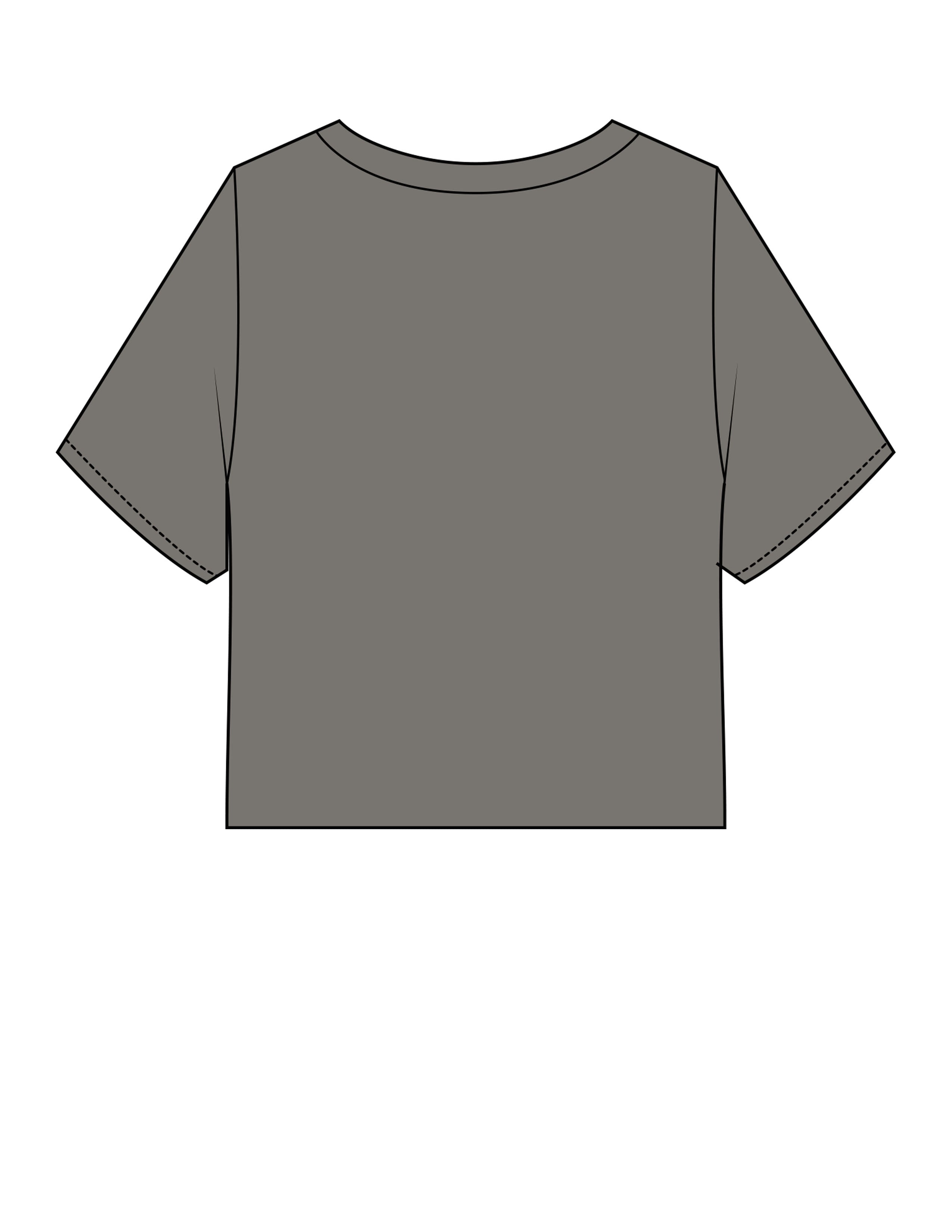 The Heavyweight Crop Tee - Washed Gray - Velvaere - Center Chest Stacked - Printed - Off White