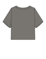 The Heavyweight Crop Tee - Washed Gray - Velvaere - Center Chest Stacked - Printed - Off White
