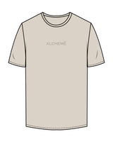 The Mens Tee - Bone - ALCHEME - Center Chest & Back Center Stacked - Tone on Tone