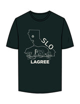 The Mens Tee - Pine Green - Powerhouse Fitness - Full Front & Back Neckline - Printed - Off White