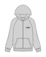 The Womens Zip Hoodie - Heather - White House - Left Chest Black Text - Printed-  Full Color