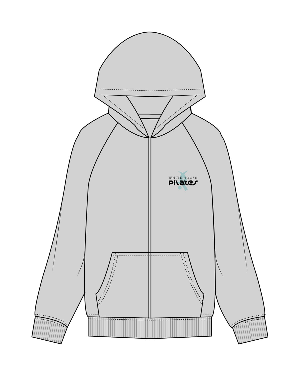 White House Pilates Womens Zip Hoodie - Heather