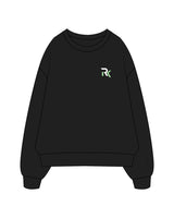 The Womens Crewneck - Black - REKINECTED - Left Chest & Center Back Circular - Printed - Full Color