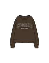 The Recycled Unisex Crewneck - Brown - EVERCORE - Center Chest Stacked - Printed - White