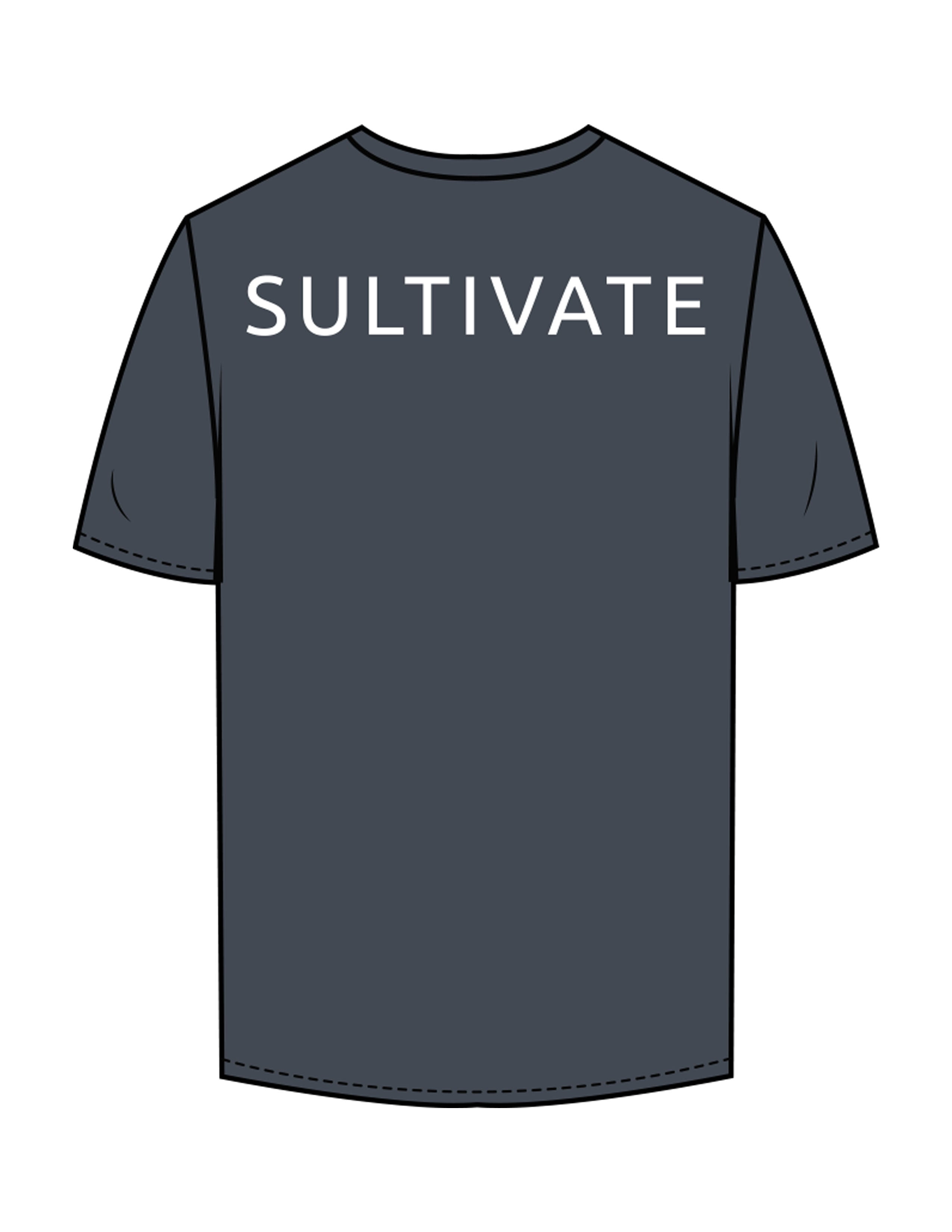 The Mens Tee - Petrol - Sultivate - Left Chest Icon & Back Shoulder - Printed - White