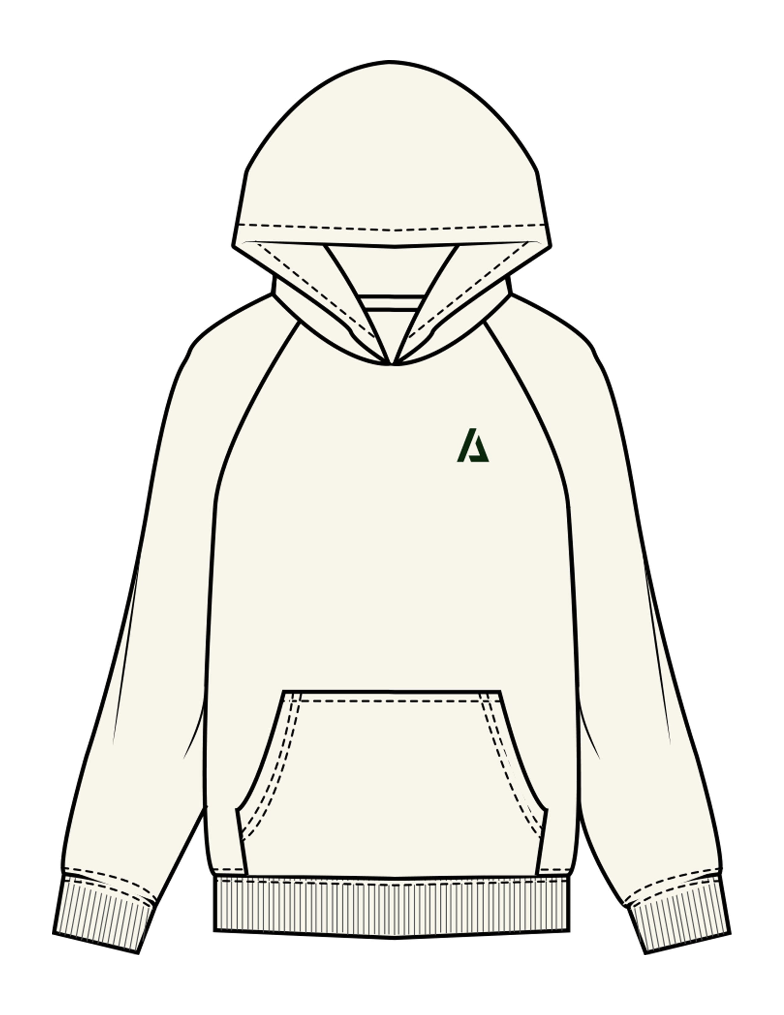 The Mens Hoodie - Off White - ALTORA - Left Chest & Back Stacked - Printed - Forest Green