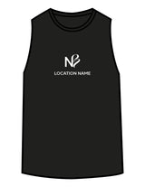 The Classic Full Length Tank - Black - Neighborhood Barre - Center Chest "LOCATION" - Printed - White