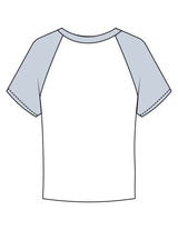 The Micro Rib Baby Tee - White / Baby Blue - Golden Hour - Center Chest Stacked - Printed - Baby Blue