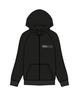 The Womens Zip Hoodie - Black - Viva Pilates - Left Chest - Printed - White