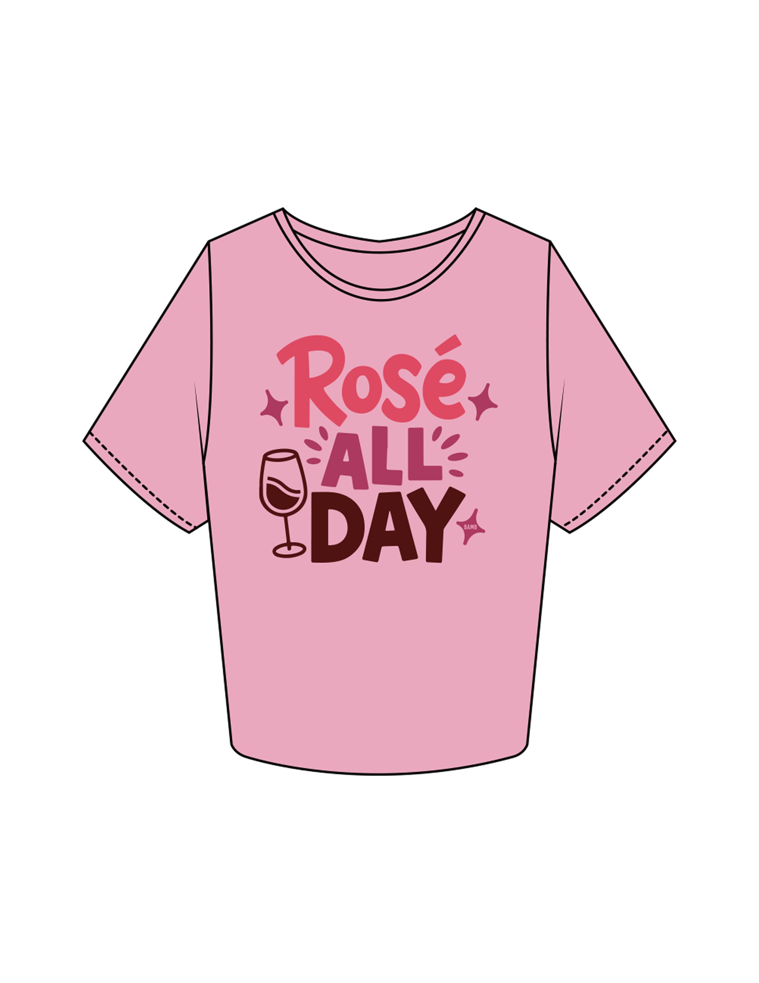 The Crop Tee - Bubblegum - BAMB - Center Chest Stacked - Printed - Full Color