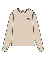 The Mens Heavyweight Long Sleeve - Washed Khaki - Studio 205 - Left Chest "LAGREE" & Back Neckline - Printed - Black