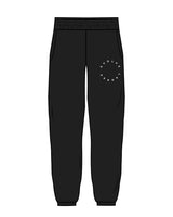 The Womens Classic Sweatpants - Black - Evolve Lagree - Left Leg - White
