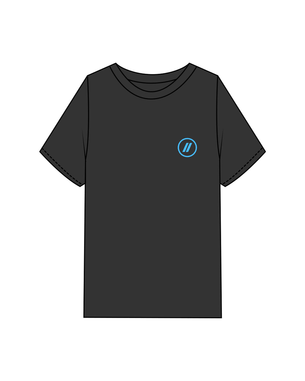 The Mens Heavyweight Tee - Washed Black - Blenders - Left Chest & Back "ENCINITAS" - Printed - Full Color