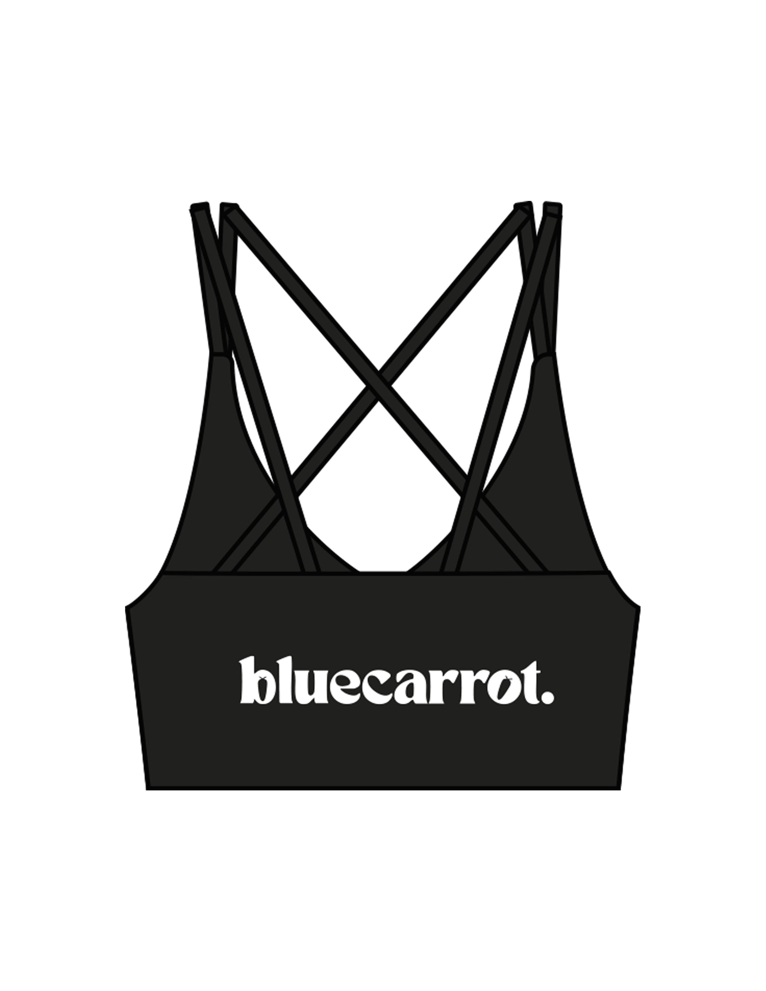 The Strappy Bra - Black - BlueCarrot - Center Back - Printed - White
