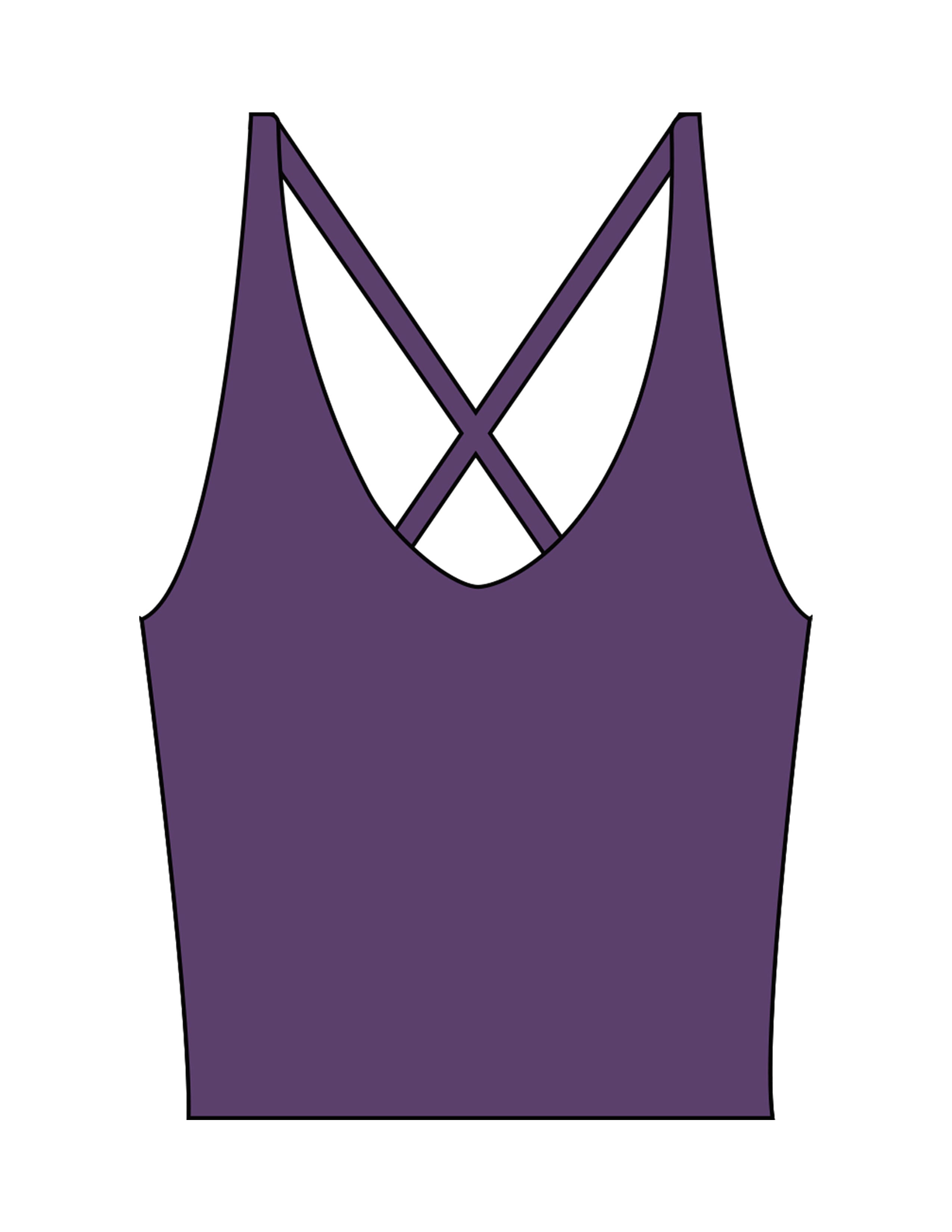 The Sporty Strappy Tank - Purple - The Refinery Fitness Studio - Center Back - Printed - White