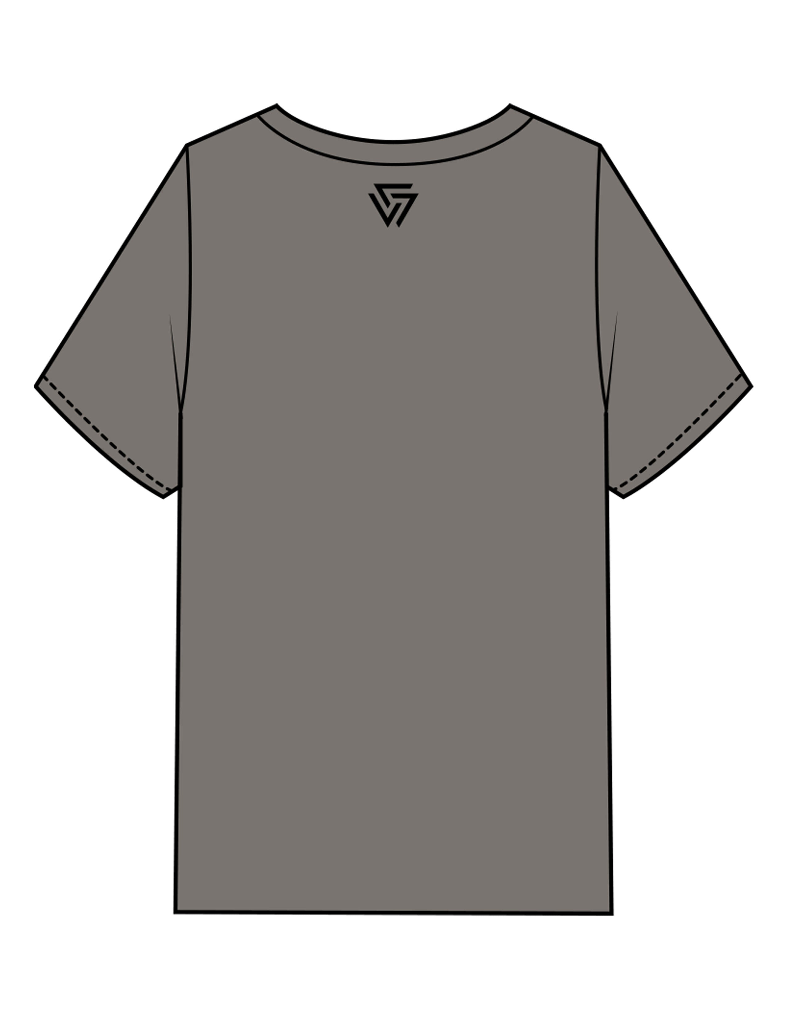 The Mens Heavyweight Tee - Washed Gray - LVL - Center Chest & Back Neckline Icon - Printed - Black