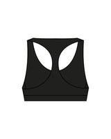 The Racer Bra - Black - Lagree Luxe - Center Chest - Printed - White