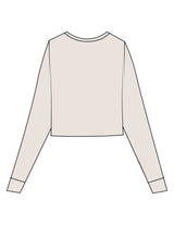 The Micro Rib Crop Long Sleeve - Natural - Sculpt'd Studios - Center Chest - Printed - Brown