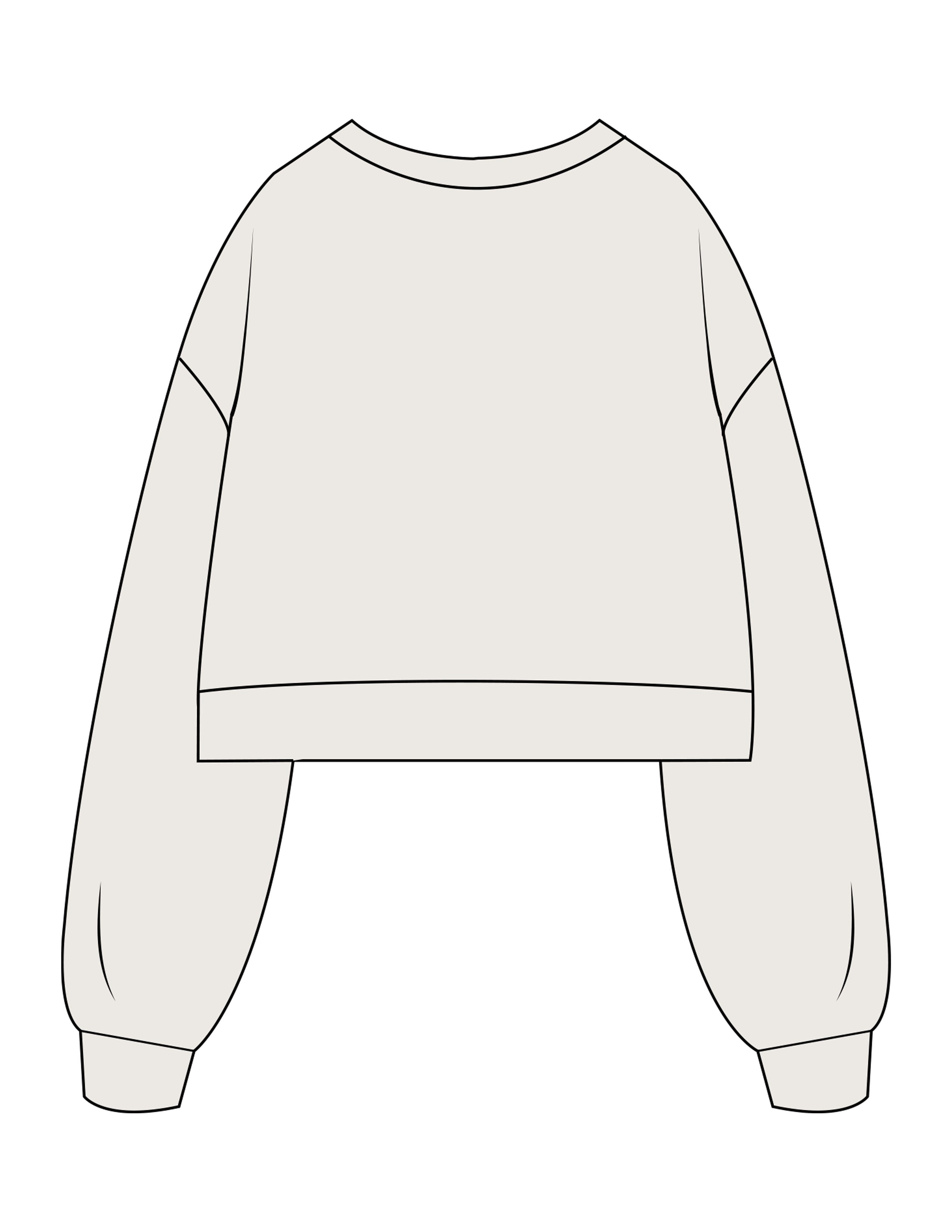 The Womens Crop Crewneck - Bone - Movement Pilates Buffalo - Left Chest & Left Sleeve - Printed - Black