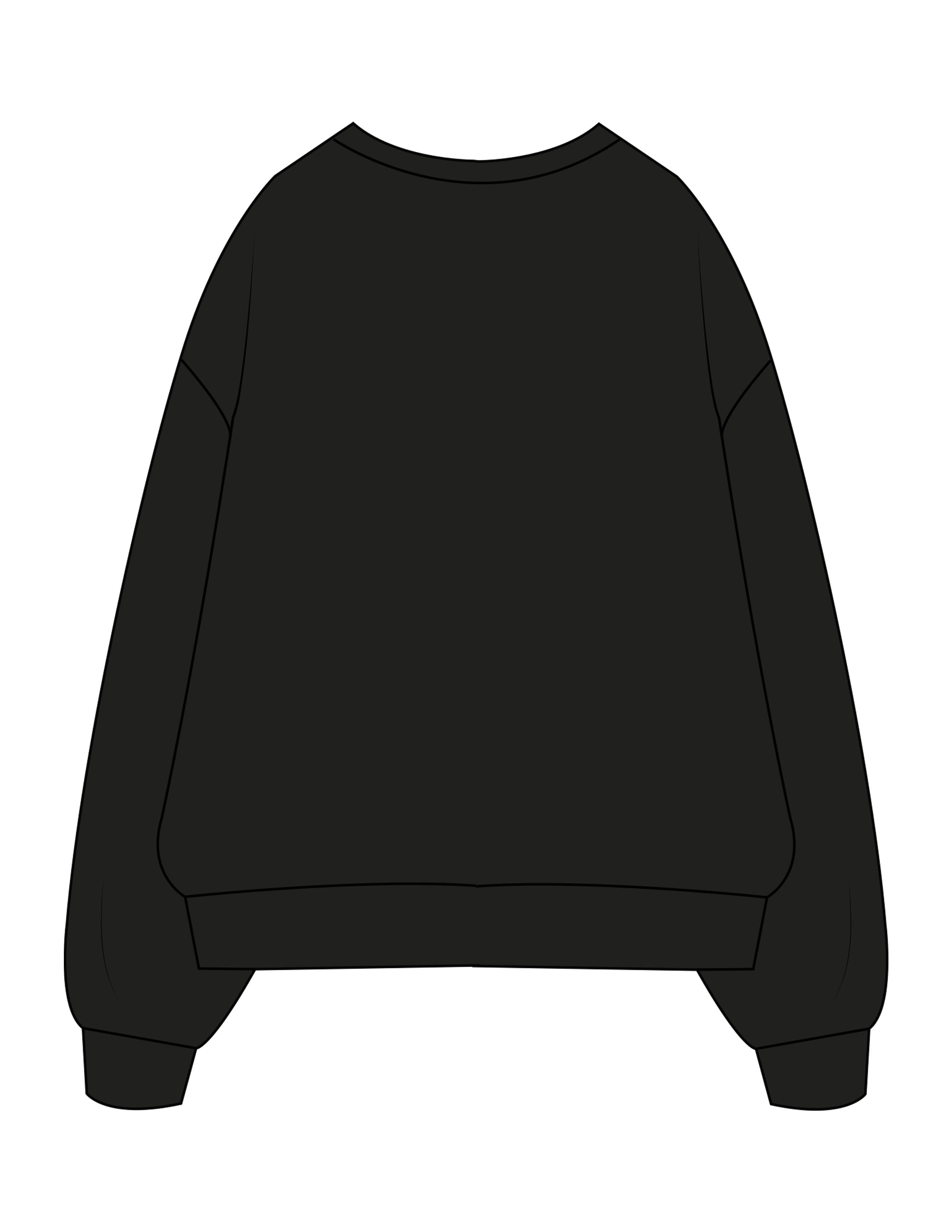 The Mens Crewneck - Black - Fine Core Pilates - Center Chest Stacked - Printed - White