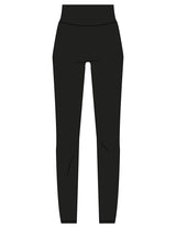 The Basic Legging - Black - SOUL YOGA - Back Left Leg - Printed - White