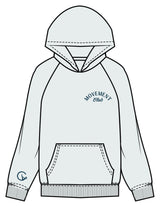 The Mens Hoodie - Seafoam - Movement With Chels - Left Chest Arc Stacked & Right Sleeve - Printed - Dark Blue