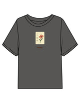 The Midweight Crop Tee - Pepper - Barnes. The Label - Chest Flower - Printed - Full Color