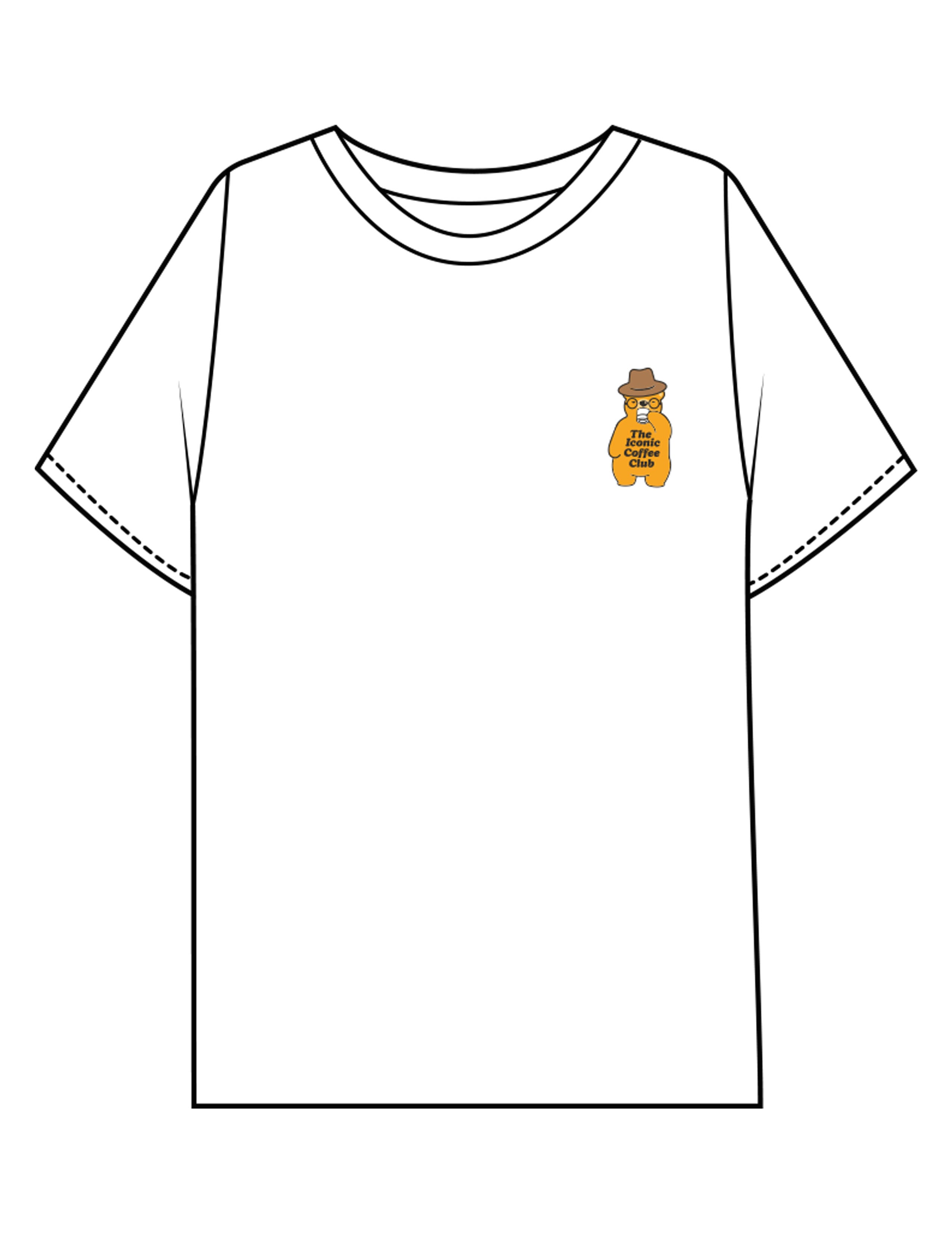 The Mens Boxy Tee - White - Try Smile Collective - Left Chest & Back Bear - Printed - Full Color