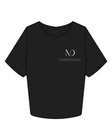 The Crop Tee - Black - Masters Division - Left Chest Stacked - White