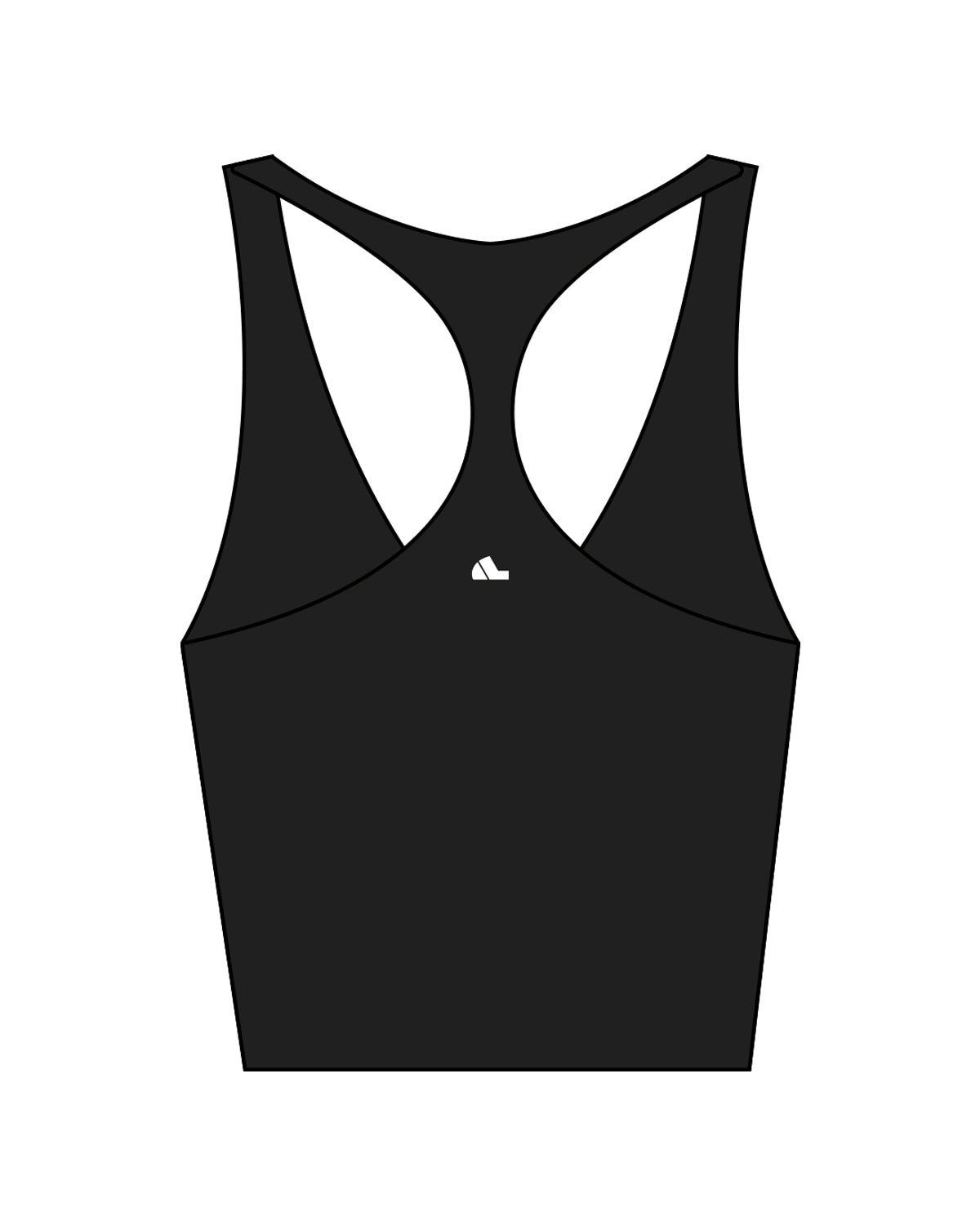 The Racer Tank - Black - Ariana - Left Chest & Back Center - White